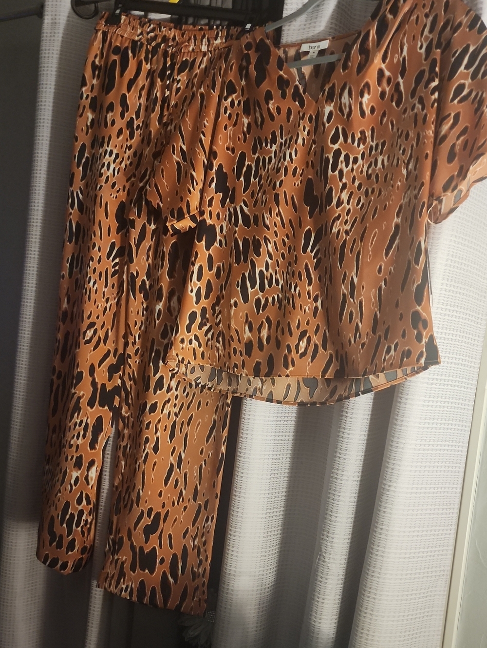 Bar III Brown and Black Leopard Print Camisole Top